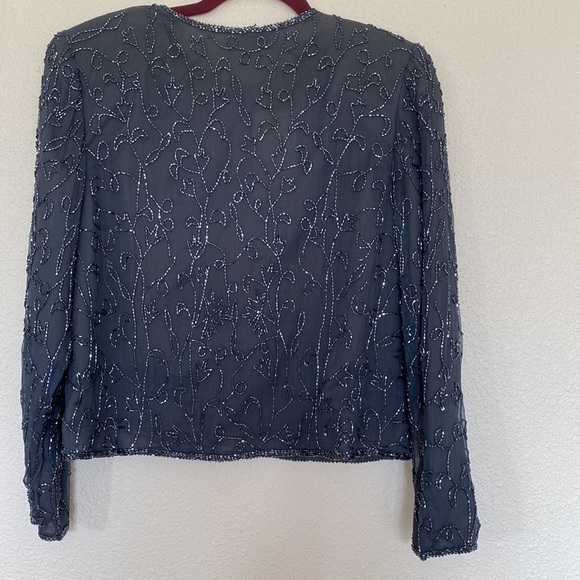 90s Silk NWT beaded cardigan - Picture 6 of 6
